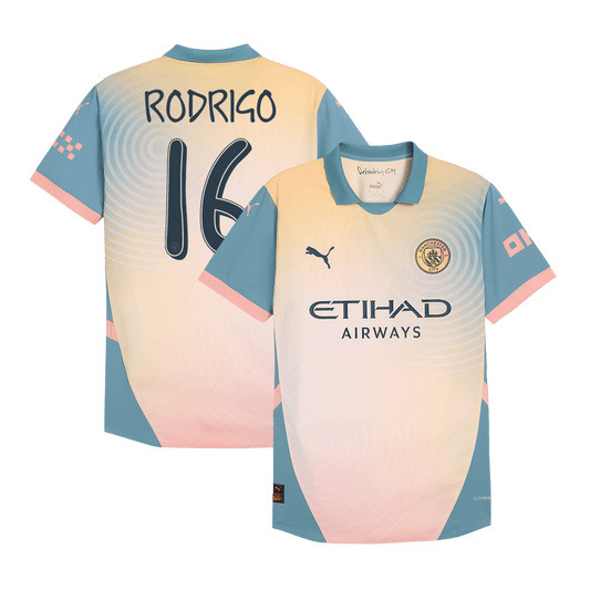 Player Version RODRIGO #16 Manchester City Fourth Away Cheap Soccer Jersey 2024/25- Definitely City (UCL) Go Soccer World Shop