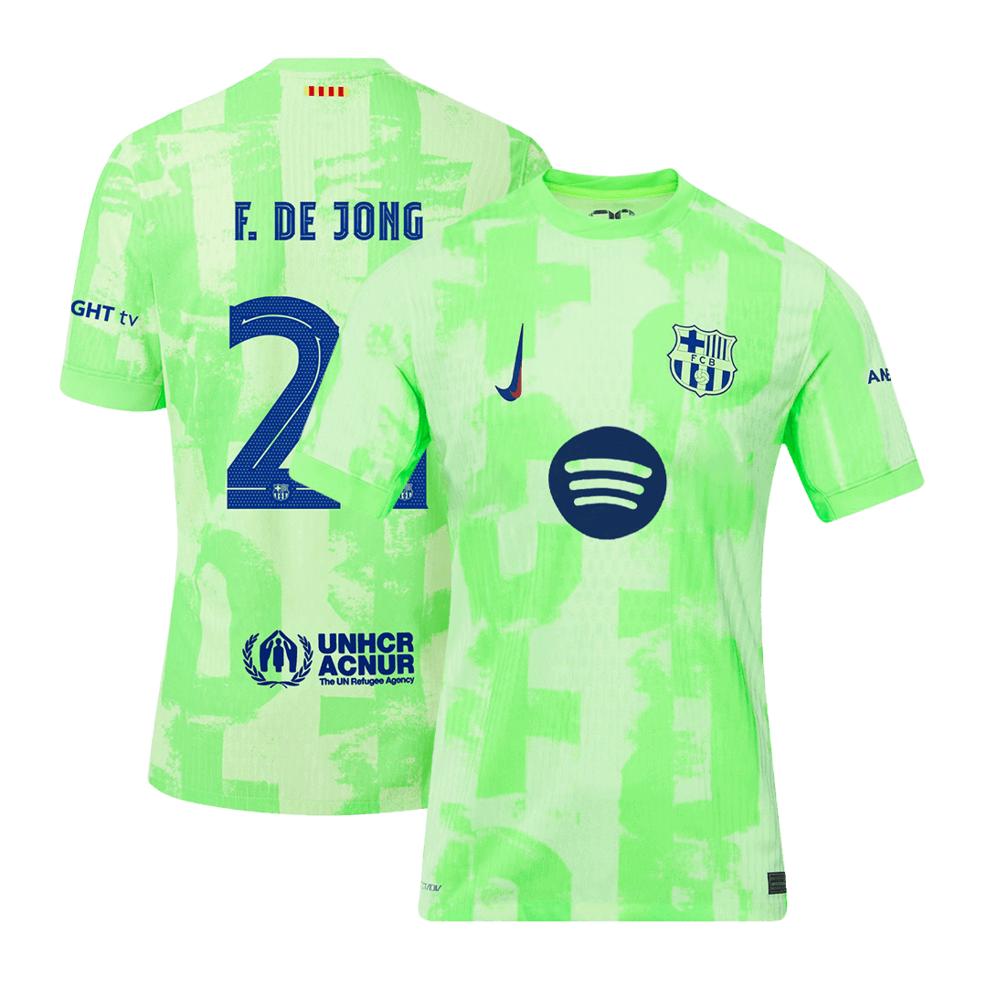 Player Version F.DE JONG #21 Barcelona Third Away Cheap Soccer Jersey 2024/25- UCL?Spotify Logo Without Text? Go Soccer World Shop