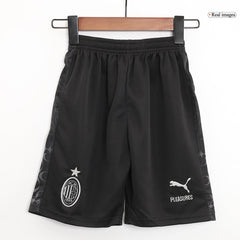 Kid's AC Milan x Pleasures Fourth Away Cheap Soccer Jersey Kit(Jersey+Shorts) 2023/24 Go Soccer World Shop