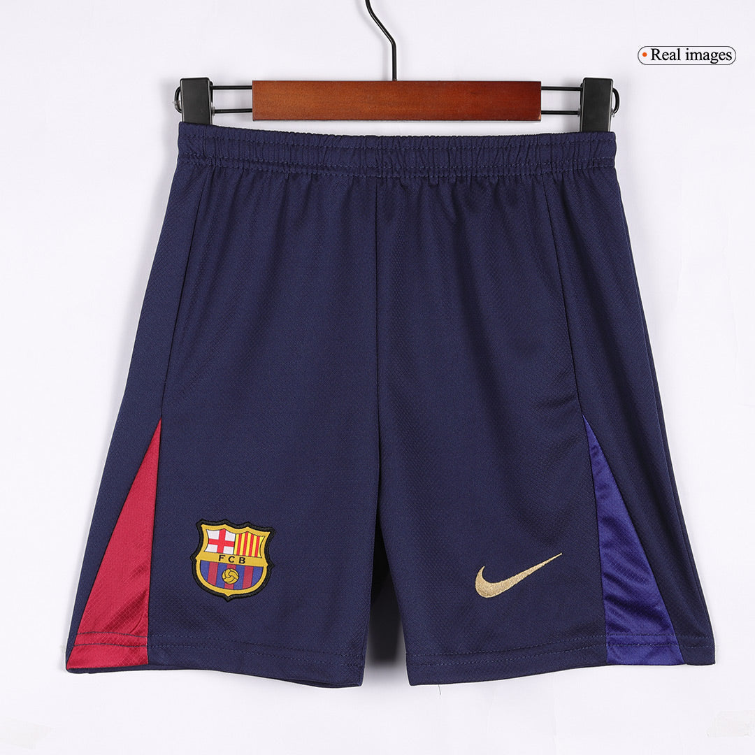 Kid's Barcelona Home Cheap Soccer Jersey Kit(Jersey+Shorts) 2024/25-Spotify Logo Without Text Go Soccer World Shop