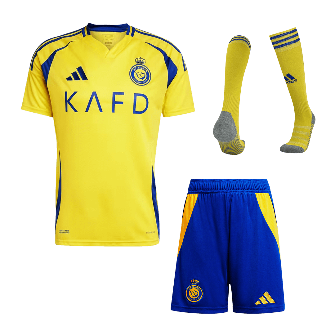 Al Nassr Home Cheap Soccer Jersey Kit(Jersey+Shorts+Socks) 2024/25 Go Soccer World Shop