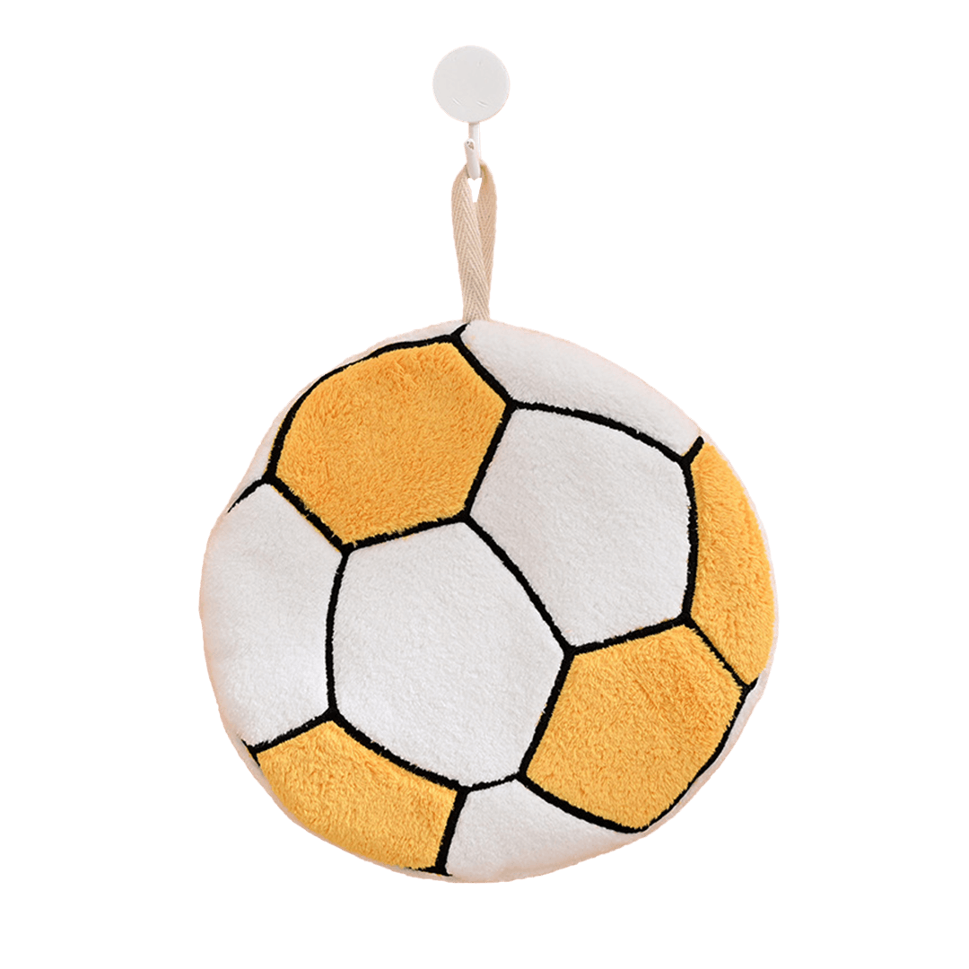 1 Pcs Hanging coral fleece quick-drying football hand towel Yellow Go Soccer World Shop