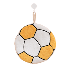 1 Pcs Hanging coral fleece quick-drying football hand towel Yellow Go Soccer World Shop