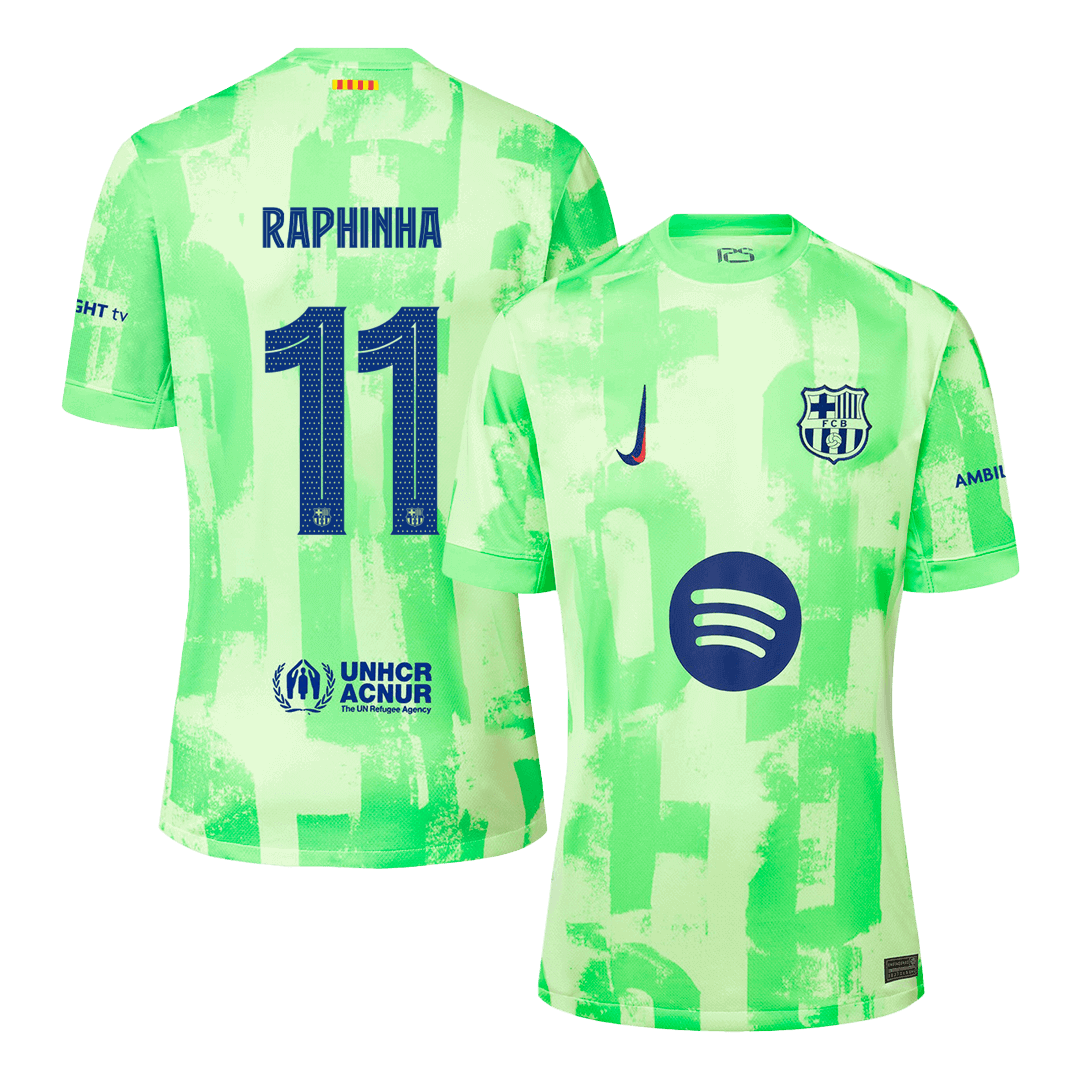 RAPHINHA #11 Barcelona Third Away Cheap Soccer Jersey 2024/25 - UCL?Spotify Logo Without Text? Go Soccer World Shop