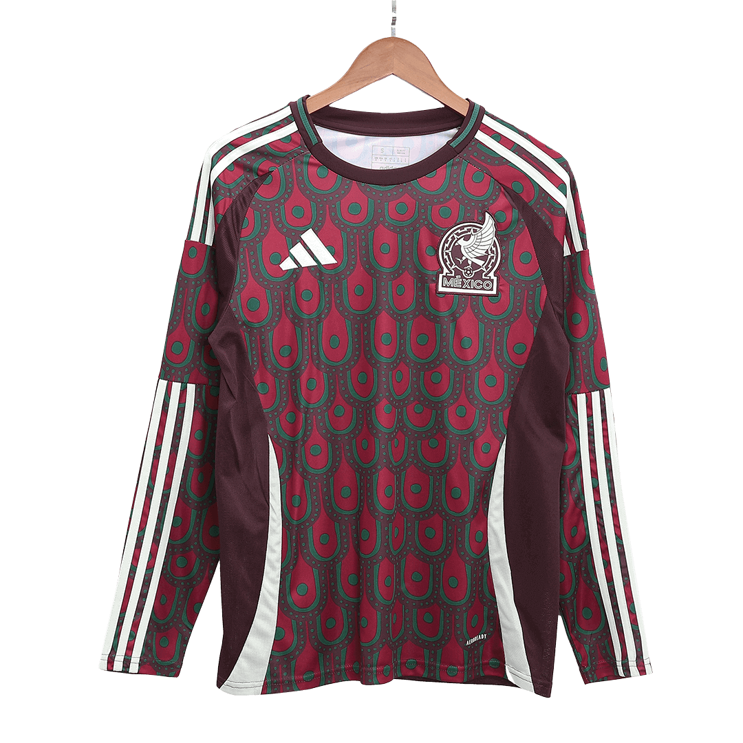 Men's Mexico Home Long Sleeve Soccer Jersey Copa América 2024 Go Soccer World Shop