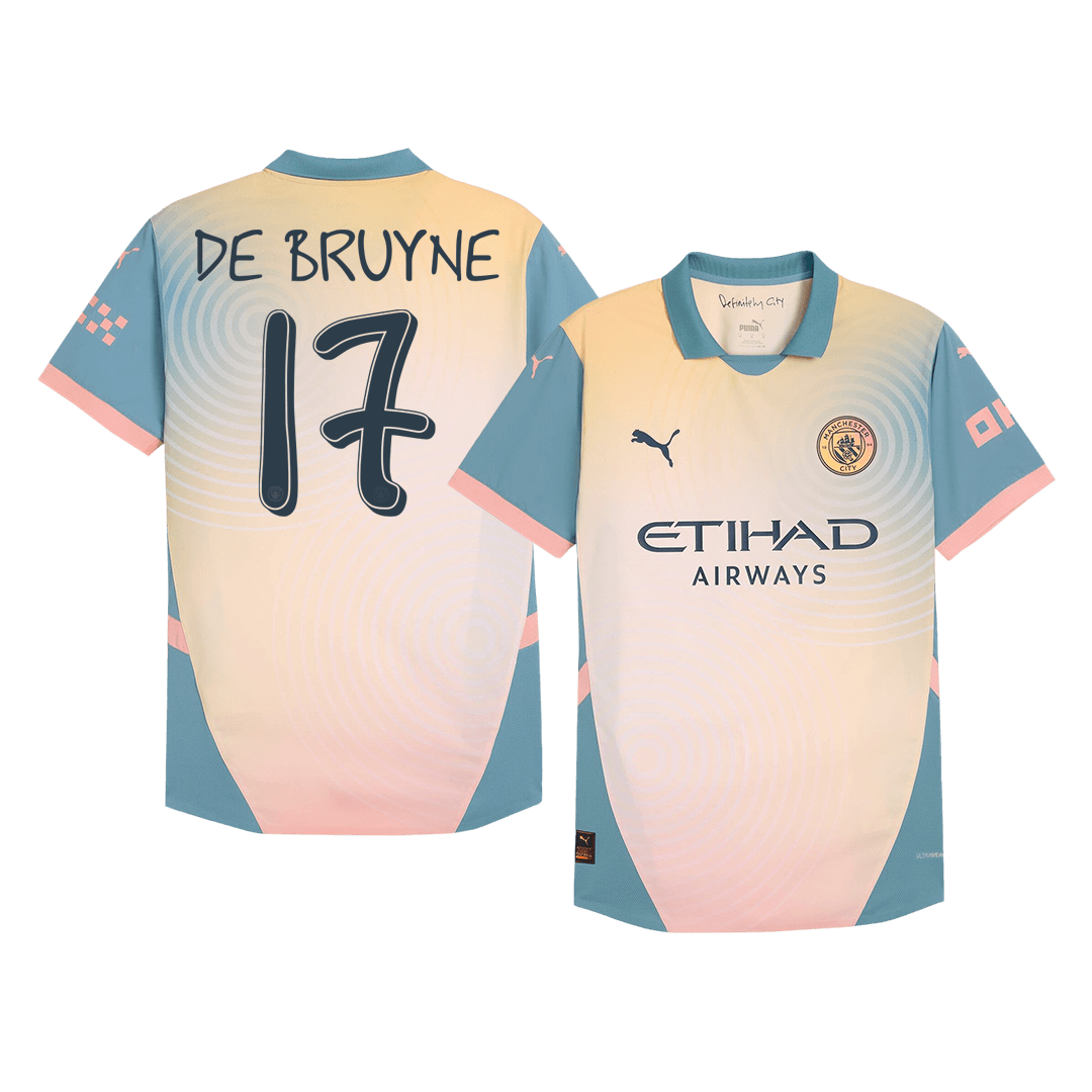 Player Version DE BRUYNE #17 Manchester City Fourth Away Cheap Soccer Jersey 2024/25 - Definitely City Go Soccer World Shop