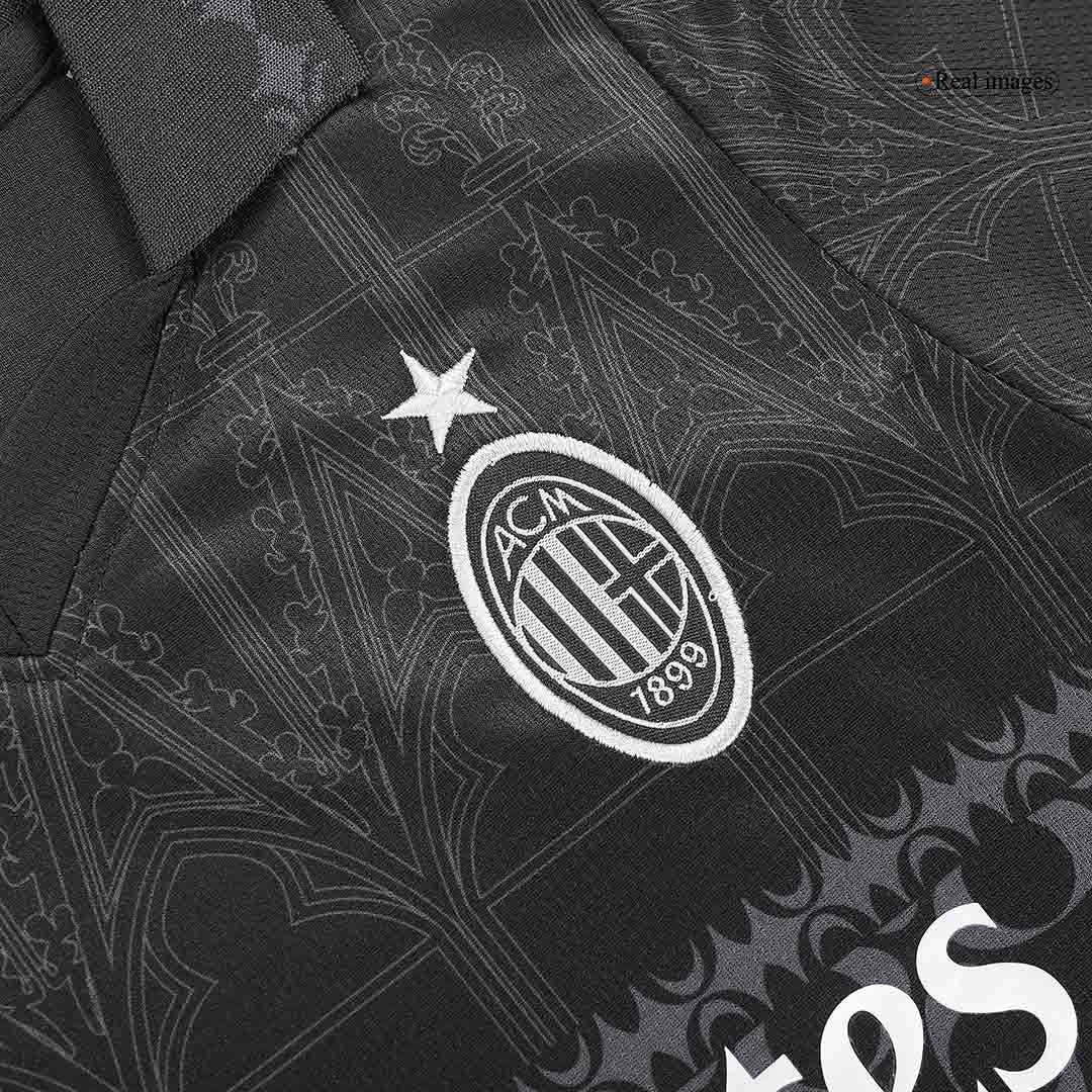 Kid's AC Milan x Pleasures Fourth Away Cheap Soccer Jersey Kit(Jersey+Shorts) 2023/24 Go Soccer World Shop