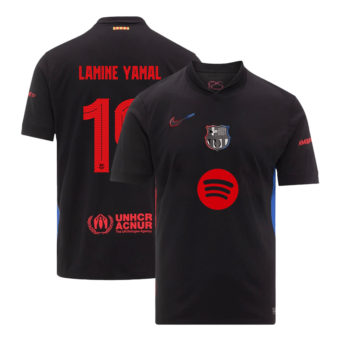 LAMINE YAMAL #19 Barcelona Away Cheap Soccer Jersey 2024/25 - UCL (Spotify Logo Without Text) Go Soccer World Shop