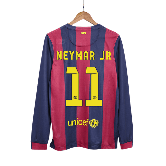 Retro NEYMAR JR #11 2014/15 Barcelona Home Long Sleeve Cheap Soccer Jersey Go Soccer World Shop