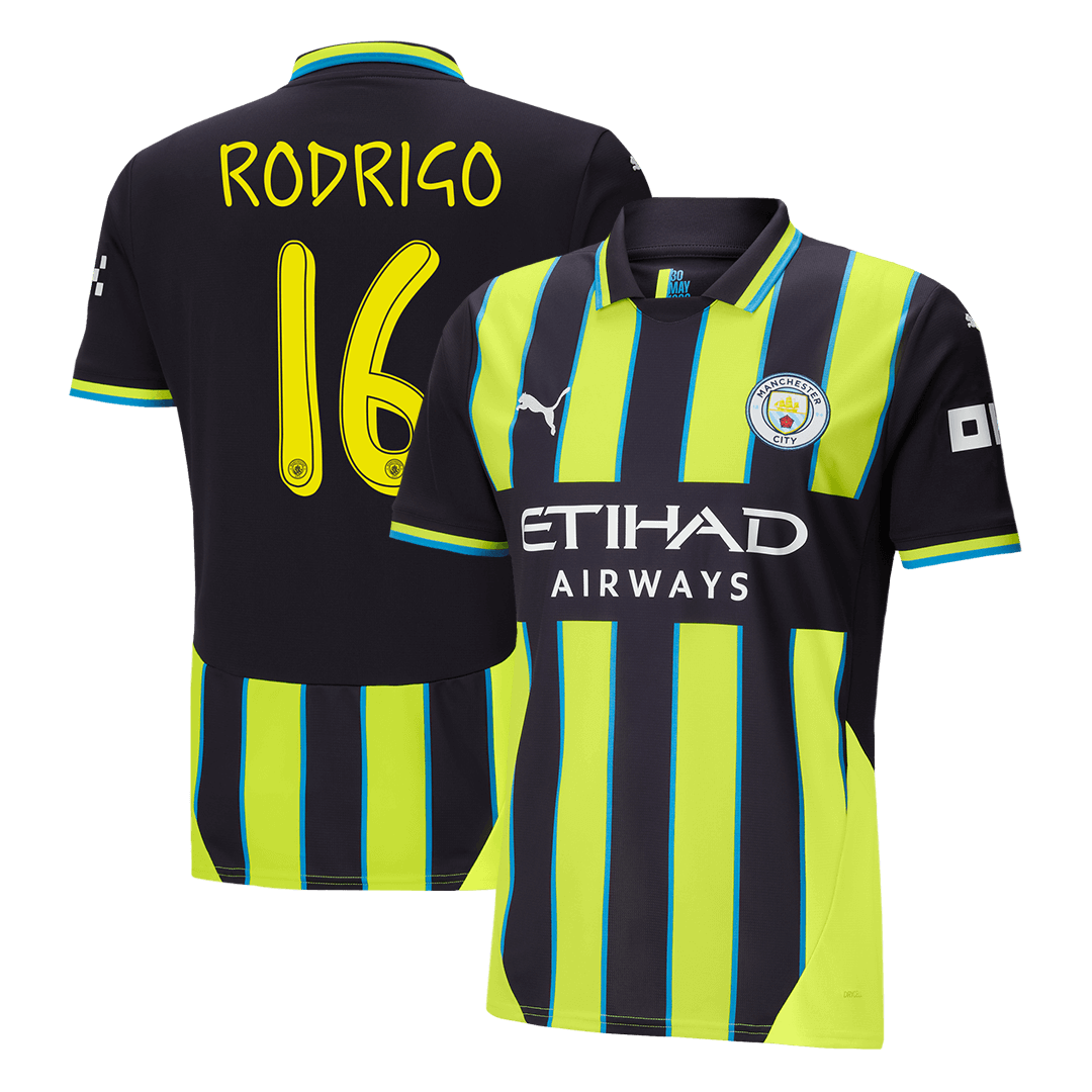 RODRIGO #16 Manchester City Away Cheap Soccer Jersey 2024/25 - UCL Go Soccer World Shop