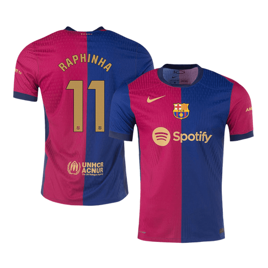 Player Version RAPHINHA #11 Barcelona Home Cheap Soccer Jersey 2024/25 Go Soccer World Shop