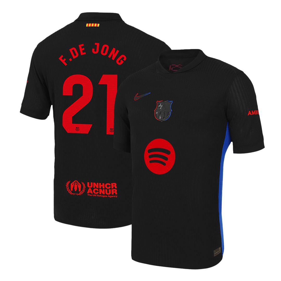 Player Version F.DE JONG #21 Barcelona Away Cheap Soccer Jersey 2024/25 - Spotify Logo Without Text Go Soccer World Shop