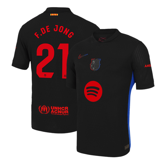 Player Version F.DE JONG #21 Barcelona Away Cheap Soccer Jersey 2024/25 - Spotify Logo Without Text Go Soccer World Shop
