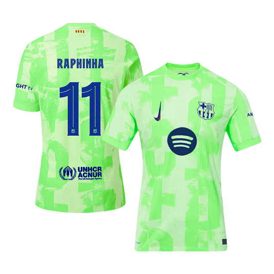 Player Version RAPHINHA #11 Barcelona Third Away Cheap Soccer Jersey 2024/25 - UCL?Spotify Logo Without Text? Go Soccer World Shop