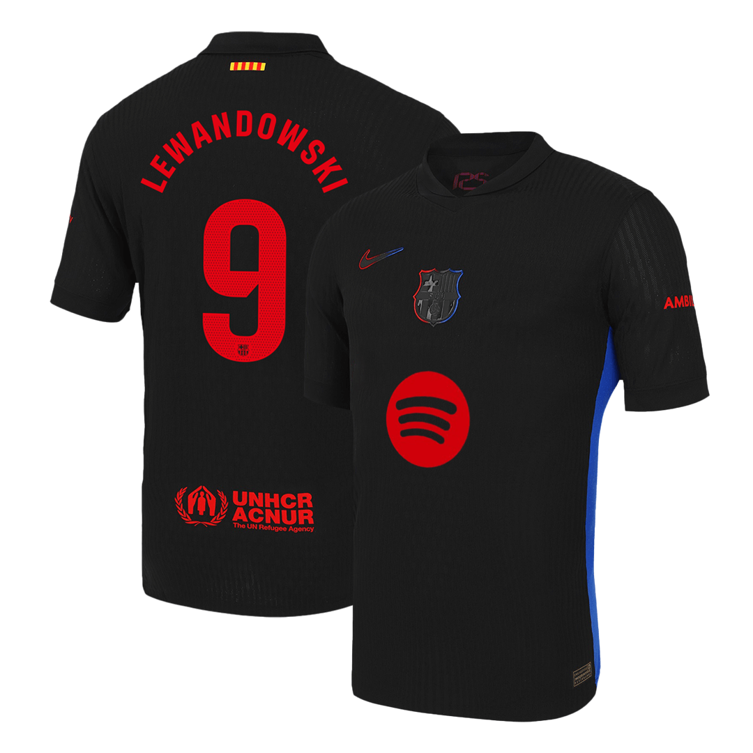 Player Version LEWANDOWSKI #9 Barcelona Away Cheap Soccer Jersey 2024/25 - Spotify Logo Without Text Go Soccer World Shop