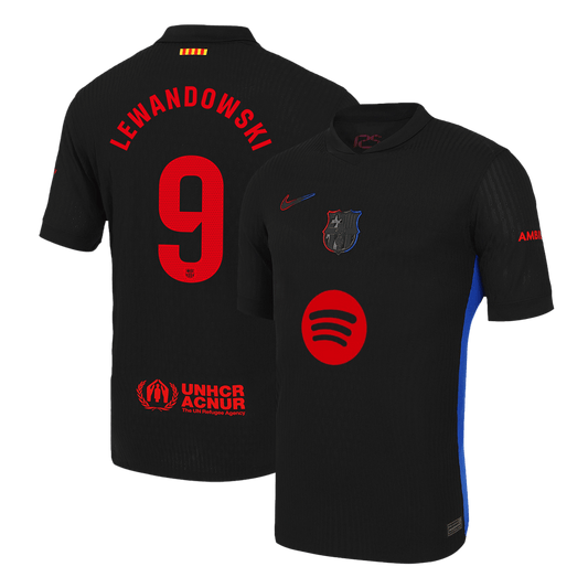 Player Version LEWANDOWSKI #9 Barcelona Away Cheap Soccer Jersey 2024/25 - Spotify Logo Without Text Go Soccer World Shop