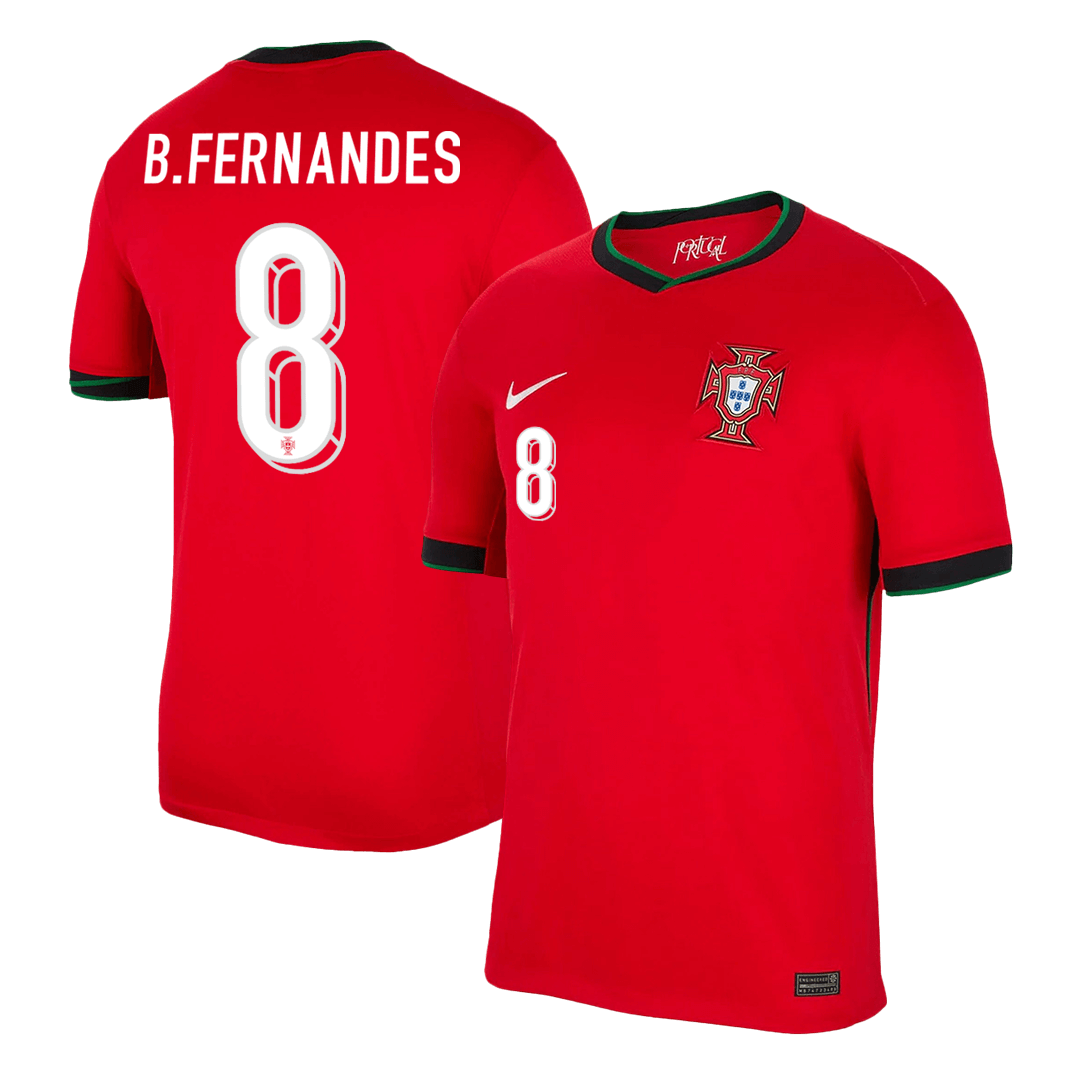 B.FERNANDES #8 Portugal Home Cheap Soccer Jersey Euro 2024 Go Soccer World Shop