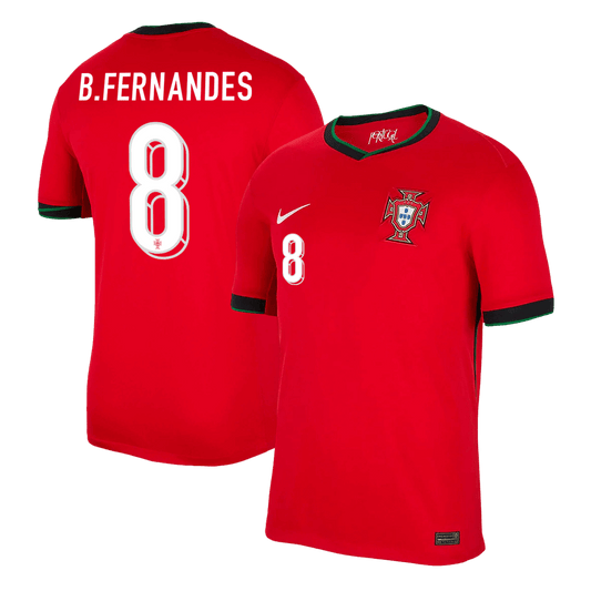B.FERNANDES #8 Portugal Home Cheap Soccer Jersey Euro 2024 Go Soccer World Shop