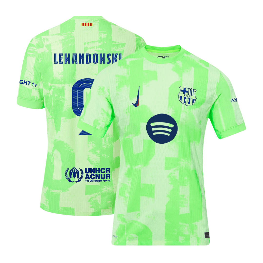 Player Version LEWANDOWSKI #9 Barcelona Third Away Cheap Soccer Jersey 2024/25- UCL?Spotify Logo Without Text? Go Soccer World Shop