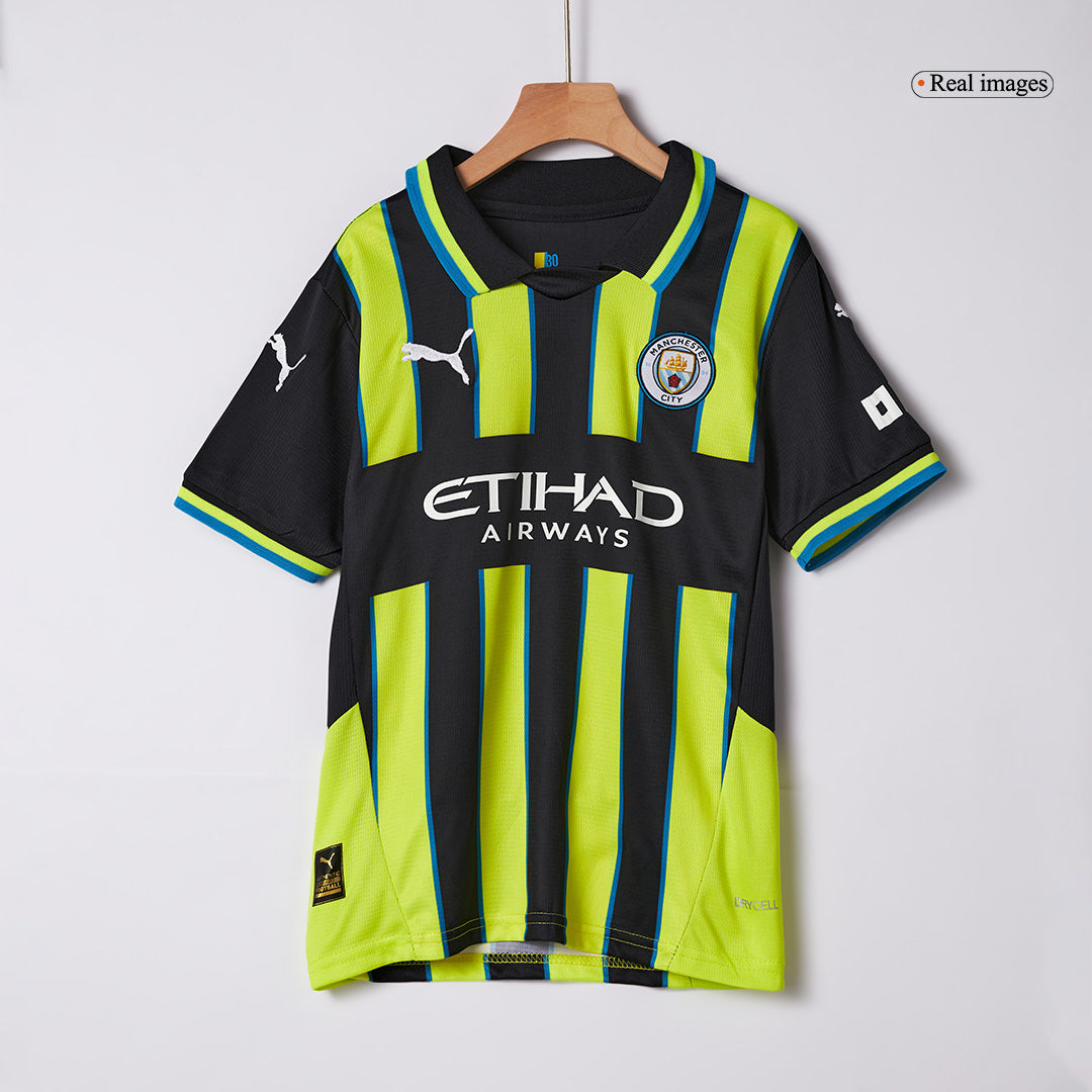 Kid's Manchester City Away Cheap Soccer Jersey Kit(Jersey+Shorts) 2024/25 Go Soccer World Shop