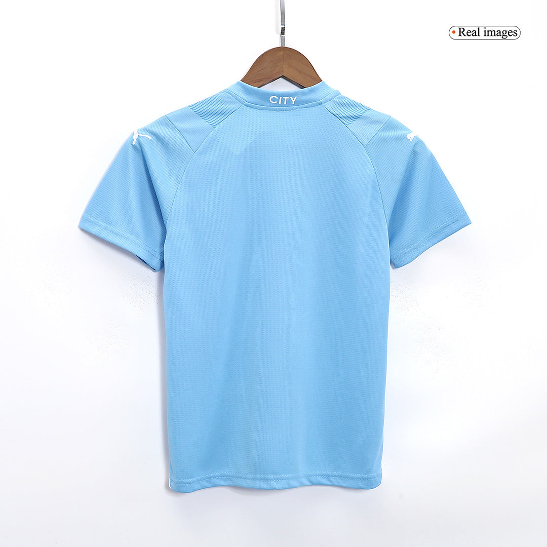 Kid's Manchester City Home Cheap Soccer Jersey Kit(Jersey+Shorts) 2023/24 Go Soccer World Shop