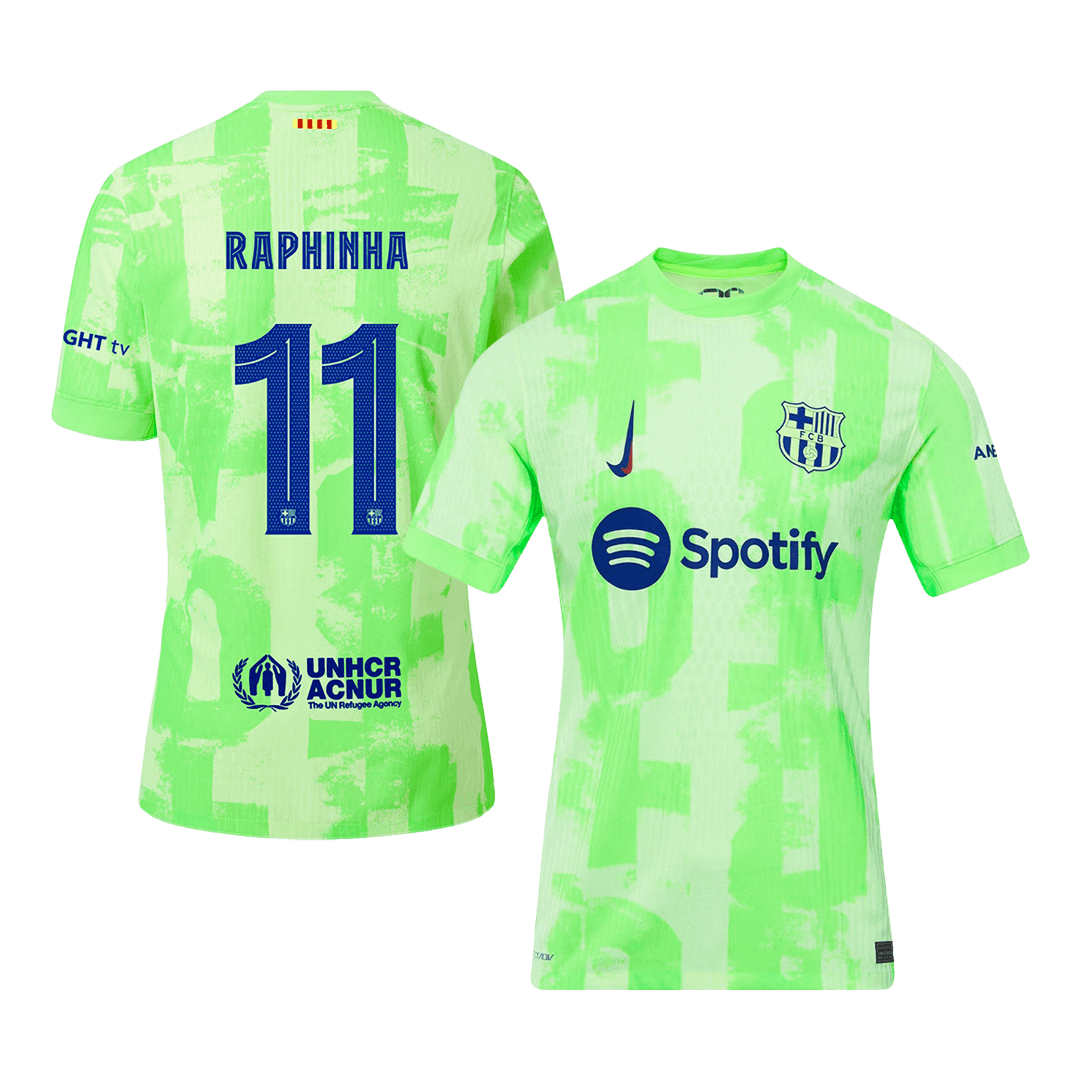Player Version RAPHINHA #11 Barcelona Third Away Cheap Soccer Jersey 2024/25 - UCL Go Soccer World Shop