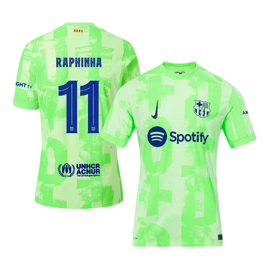 Player Version RAPHINHA #11 Barcelona Third Away Cheap Soccer Jersey 2024/25 - UCL Go Soccer World Shop