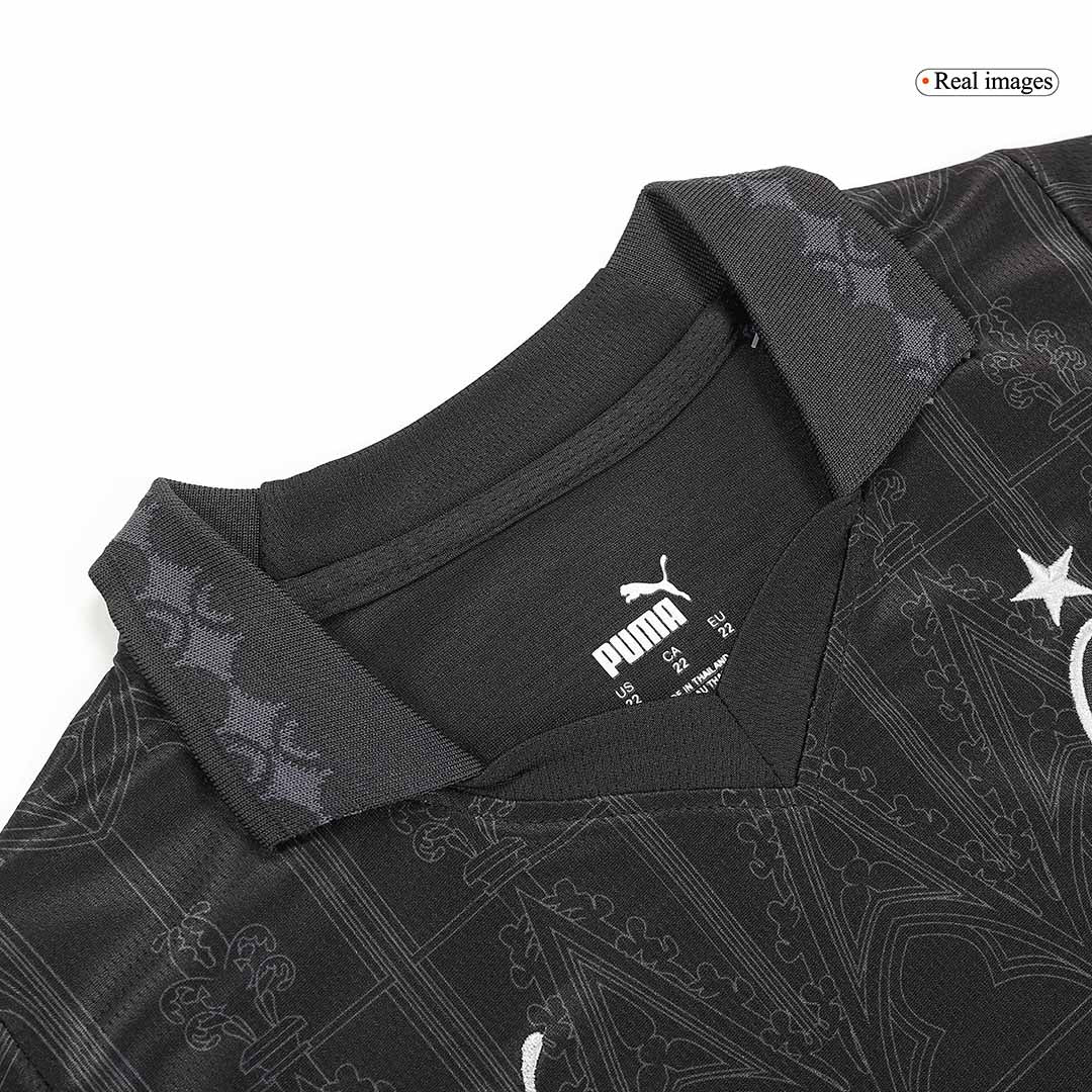 Kid's AC Milan x Pleasures Fourth Away Cheap Soccer Jersey Kit(Jersey+Shorts) 2023/24 Go Soccer World Shop
