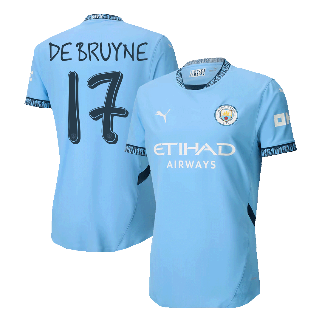 Player Version DE BRUYNE #17 Manchester City Home Cheap Soccer Jersey 2024/25 - UCL Go Soccer World Shop