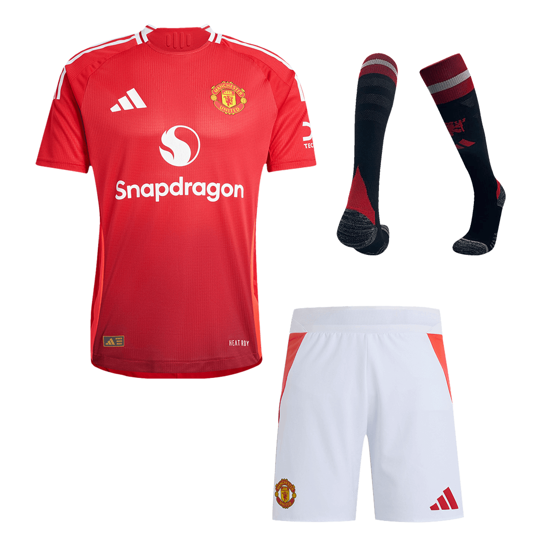 Player Version Manchester United Home Cheap Soccer Jersey Kit(Jersey+Shorts+Socks) 2024/25 Go Soccer World Shop