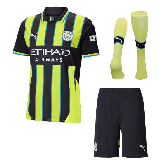 Manchester City Away Cheap Soccer Jersey Kit(Jersey+Shorts+Socks) 2024/25 Go Soccer World Shop