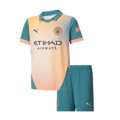 Kid's Manchester City Fourth Away Cheap Soccer Jersey Kit(Jersey+Shorts) 2024/25- Definitely City (UCL) Go Soccer World Shop