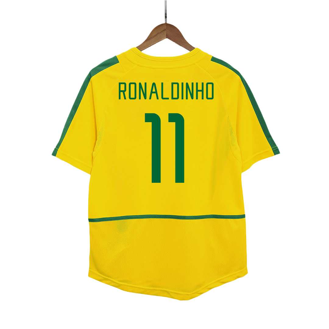 Retro RONALDINHO #11 2002/03 Brazil Home Cheap Soccer Jersey Go Soccer World Shop