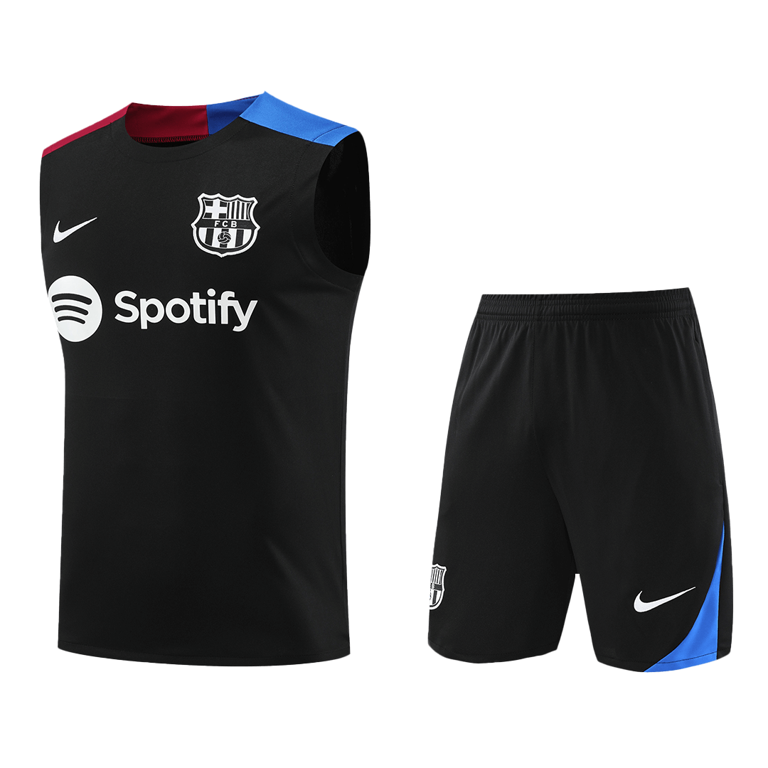 Barcelona Pre-Match Cheap Soccer Jersey Vest Kit(Jersey+Shorts) 2024/25 Go Soccer World Shop