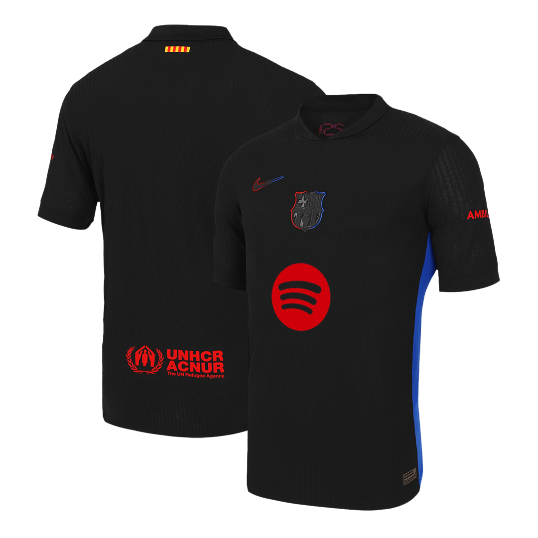 Player Version Barcelona Away Cheap Soccer Jersey 2024/25 - Spotify Logo Without Text Go Soccer World Shop