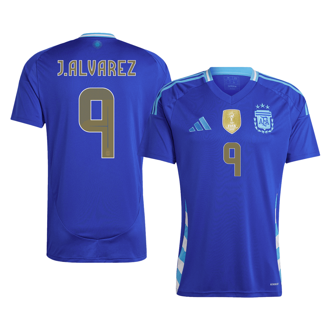 J.ALVAREZ #9 Argentina Away Cheap Soccer Jersey 2024 Go Soccer World Shop