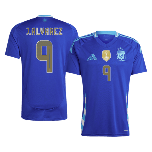 J.ALVAREZ #9 Argentina Away Cheap Soccer Jersey 2024 Go Soccer World Shop