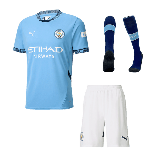 Manchester City Home Cheap Soccer Jersey Kit(Jersey+Shorts+Socks) 2024/25 Go Soccer World Shop