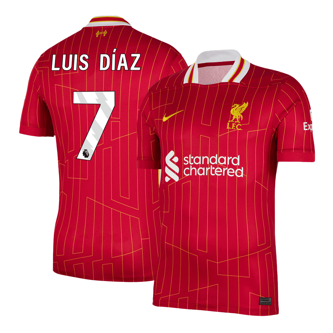 Luis Díaz #7 Liverpool Home Cheap Soccer Jersey 2024/25 Go Soccer World Shop