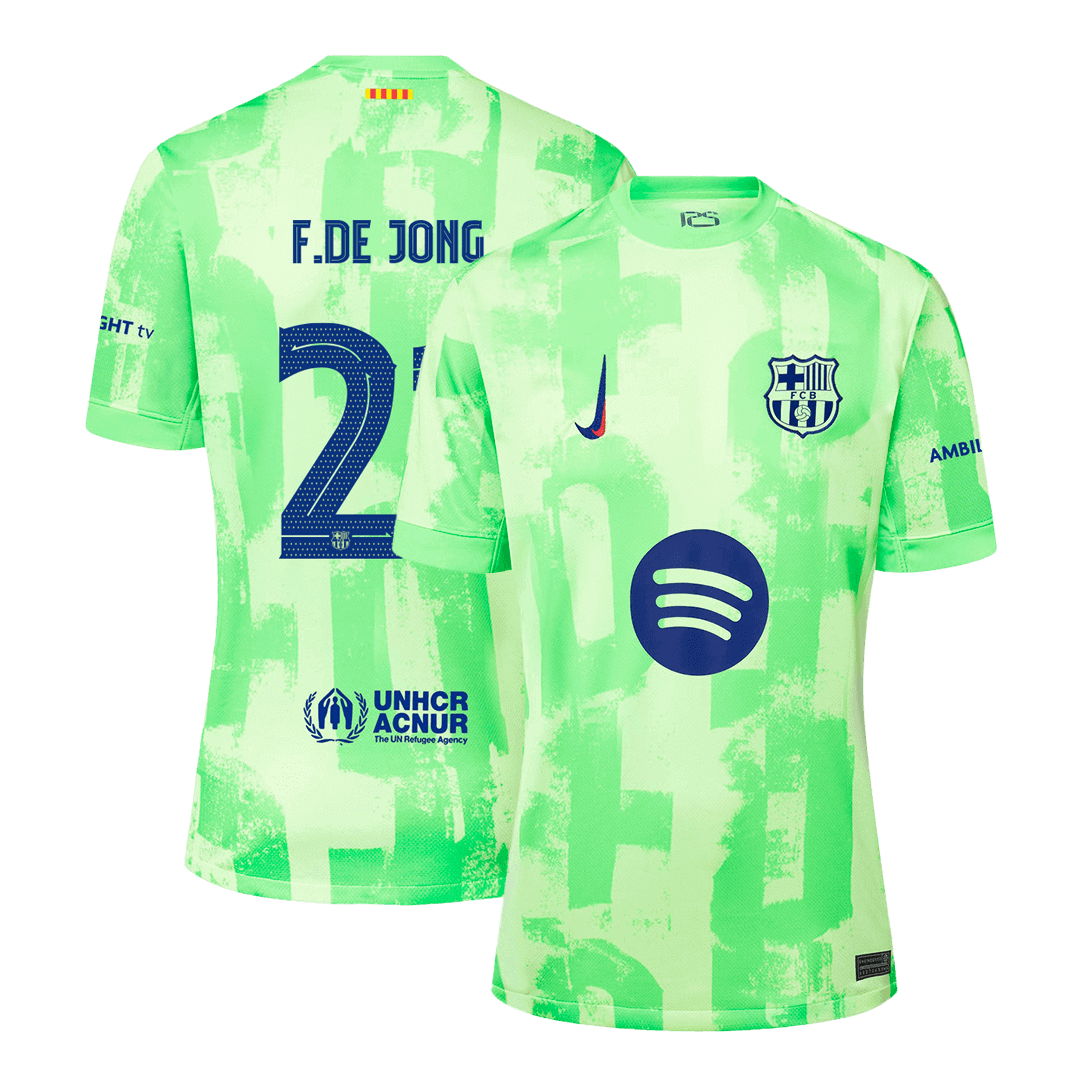 F.DE JONG #21 Barcelona Third Away Cheap Soccer Jersey 2024/25 - UCL?Spotify Logo Without Text? Go Soccer World Shop