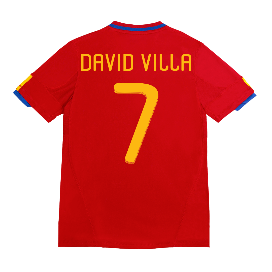 Retro DAVID VILLA #7 2010 Spain Home Cheap Soccer Jersey Go Soccer World Shop
