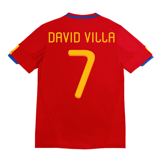 Retro DAVID VILLA #7 2010 Spain Home Cheap Soccer Jersey Go Soccer World Shop
