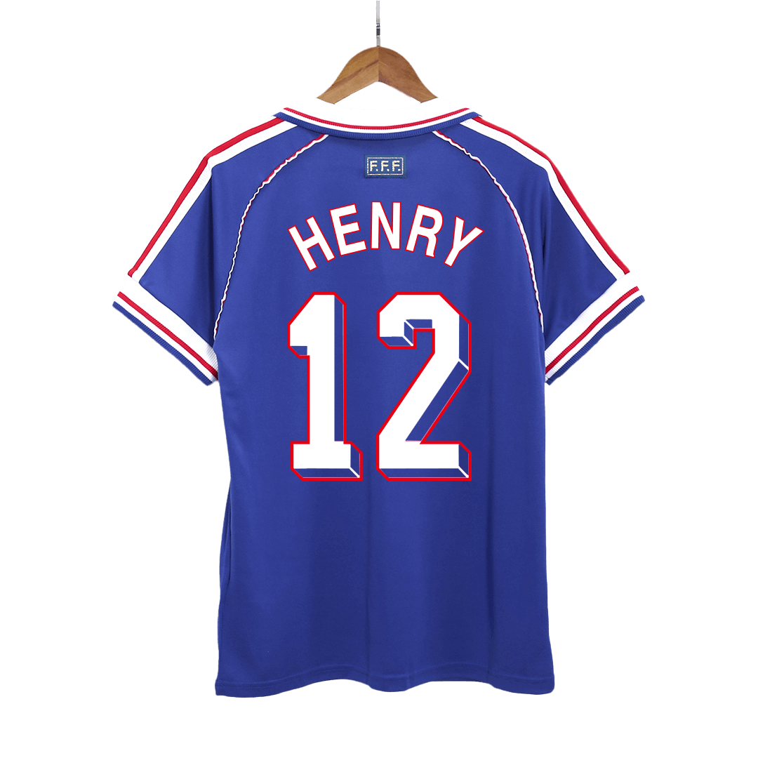 Retro HENRY #12 1998 France Home Cheap Soccer Jersey Go Soccer World Shop