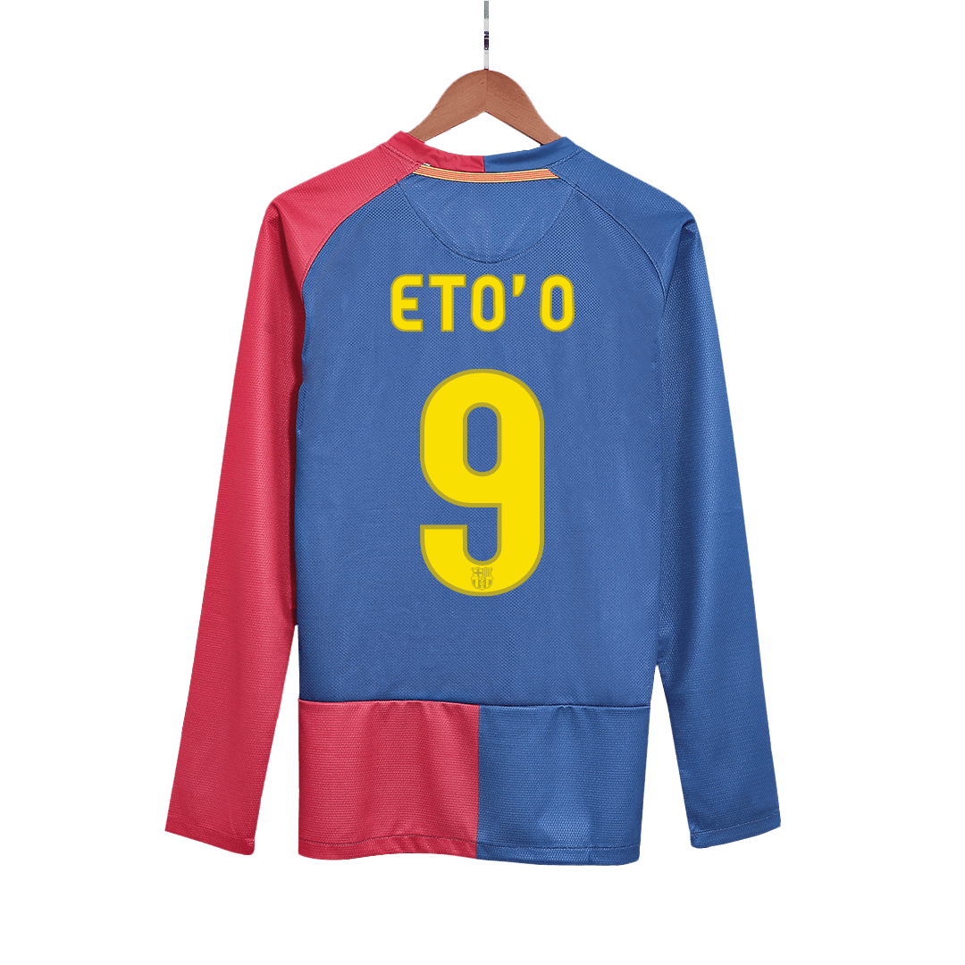 Retro ETO'O #9 2008/09 Barcelona Home Long Sleeve Cheap Soccer Jersey- UCL Final Go Soccer World Shop
