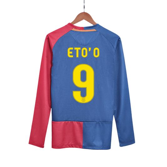 Retro ETO'O #9 2008/09 Barcelona Home Long Sleeve Cheap Soccer Jersey- UCL Final Go Soccer World Shop