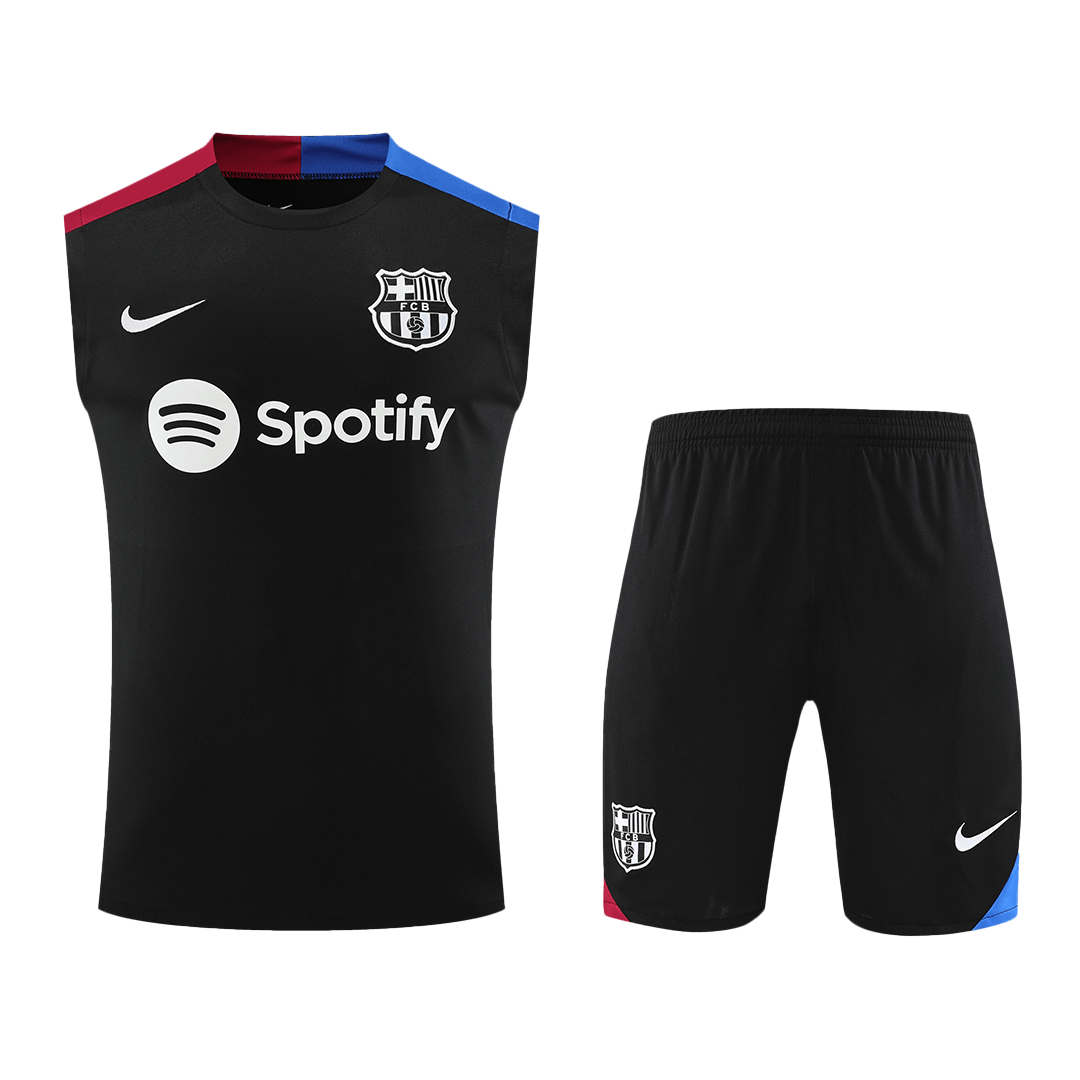 Barcelona Pre-Match Cheap Soccer Jersey Vest Kit(Jersey+Shorts) 2024/25 Go Soccer World Shop
