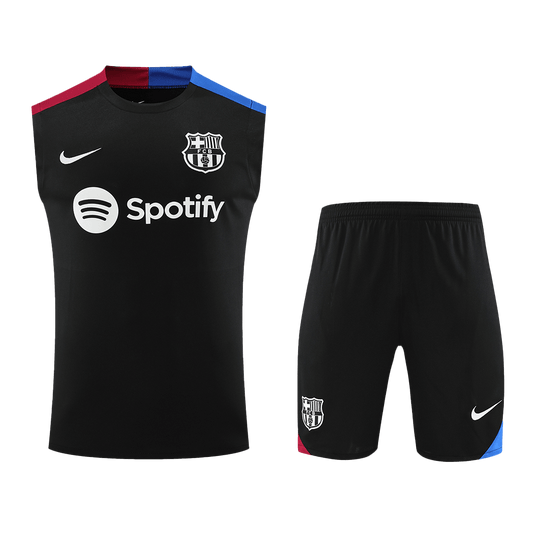 Barcelona Pre-Match Cheap Soccer Jersey Vest Kit(Jersey+Shorts) 2024/25 Go Soccer World Shop