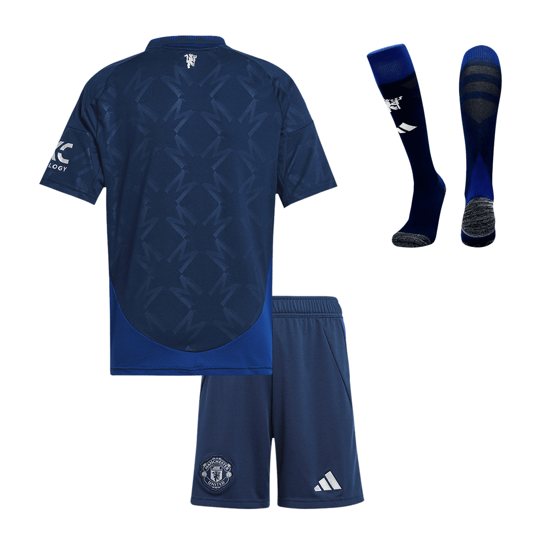 Kid's Manchester United Away Cheap Soccer Jersey Kit(Jersey+Shorts+Socks) 2024/25 Go Soccer World Shop